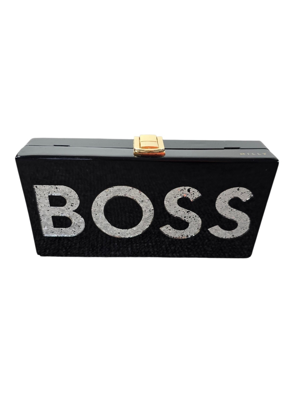 Milly Black Acrylic Box Clutch